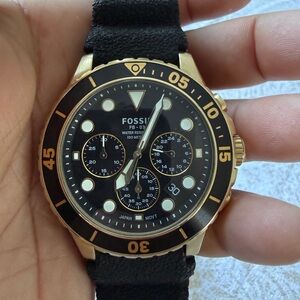 Fossil Black and Gold Dive Watch